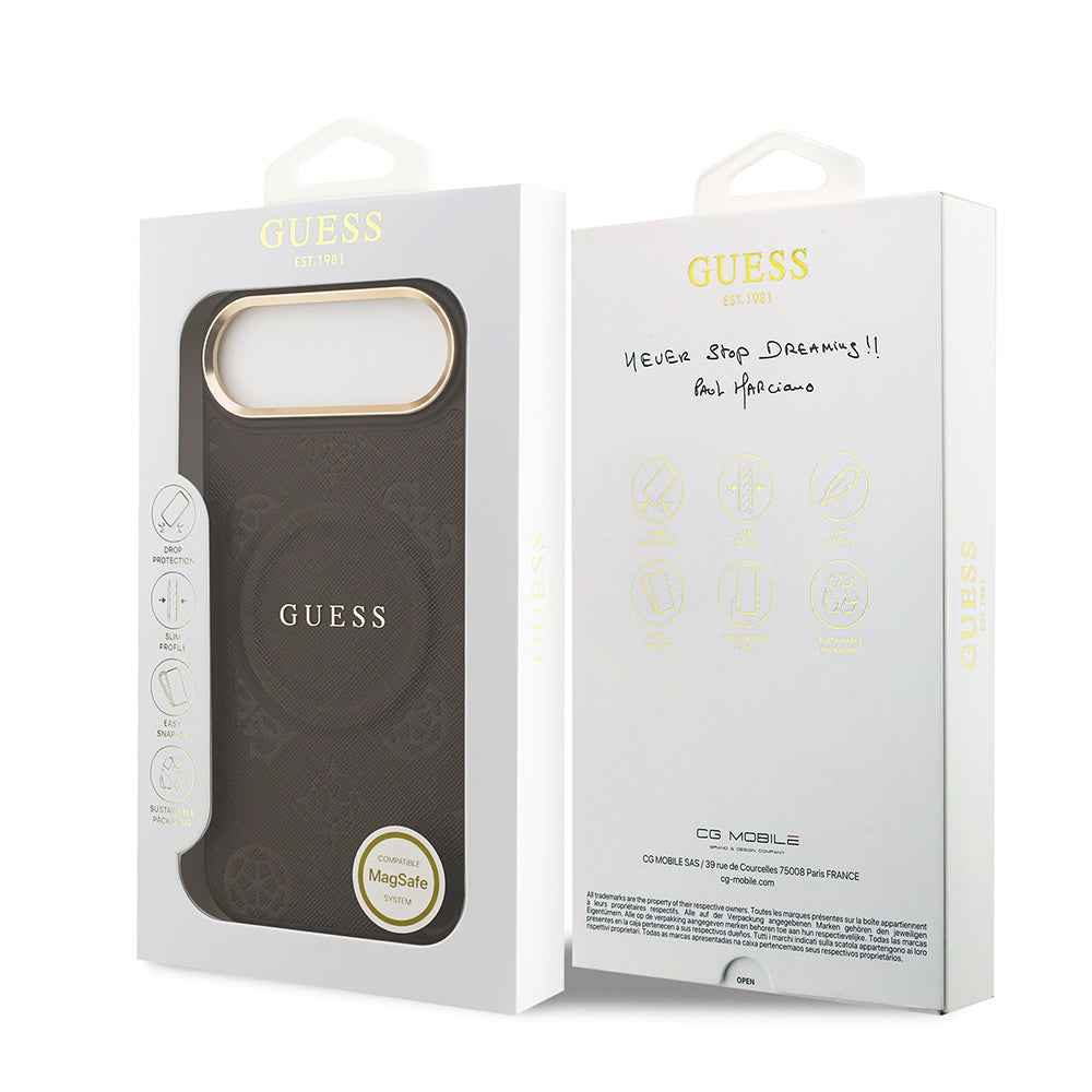 Guess iPhone 17 Air Orjinal Lisanslı M-safe Şarj Özellikli Sıcak Baskılı Yazı Logolu PU Deri Peony Kılıf Guess iPhone 17 Air Orjinal Lisanslı M-safe Şarj Özellikli Sıcak Baskılı Yazı Logolu PU Deri Peony Kılıf